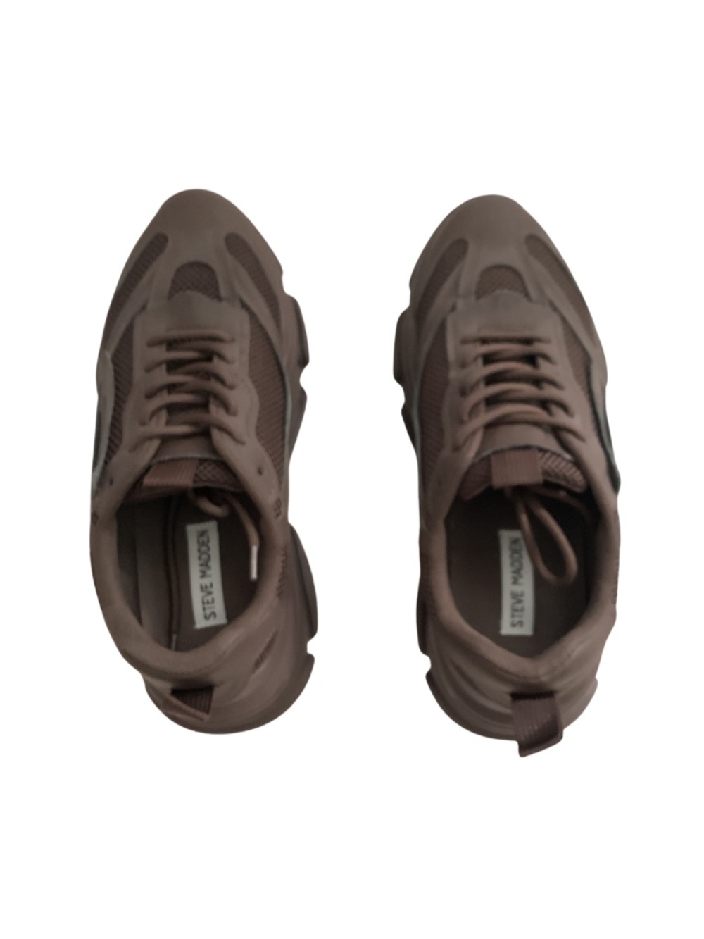 Steve Madden Possession Chunky Dk Brown Platform Sneakers Womens 9.5M Streetwear - Picture 3 of 10